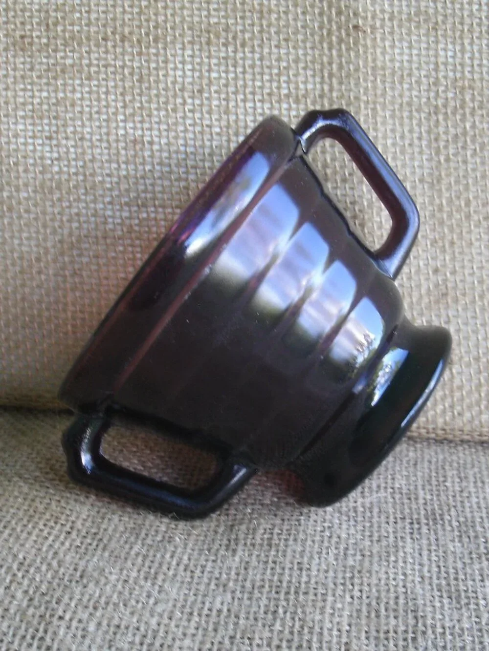 Vintage Hazel Atlas Amethyst Moderntone Open Sugar Bowl